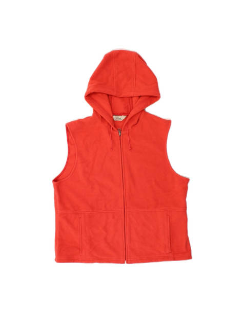 Vintage L.l.bean Hooded Fleece Gilet UK 16 Large In Pink - view 1