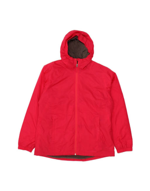 Vintage L.l.bean Hooded Rain Jacket UK 14 Medium In Red