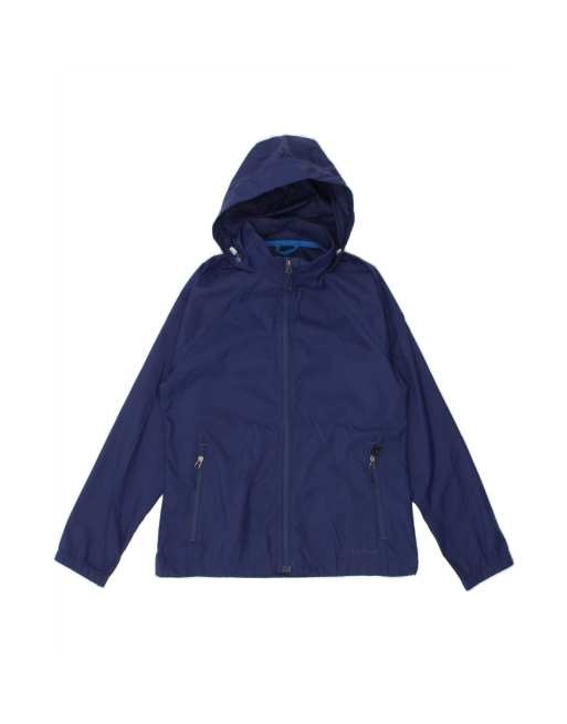 Vintage L.l.bean Hooded Rain Jacket UK 6 XS In Blue
