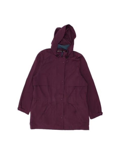 Vintage L.l.bean Hooded Raincoat UK 14 Medium In Purple - view 1