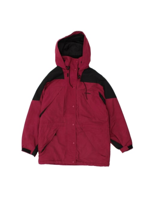Vintage L.l.bean Hooded Windbreaker Coat UK 10 Small In Pink Colourblock