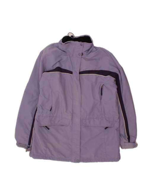 Vintage L.l.bean Loose Fit Rain Jacket UK 18 XL In Purple Colourblock