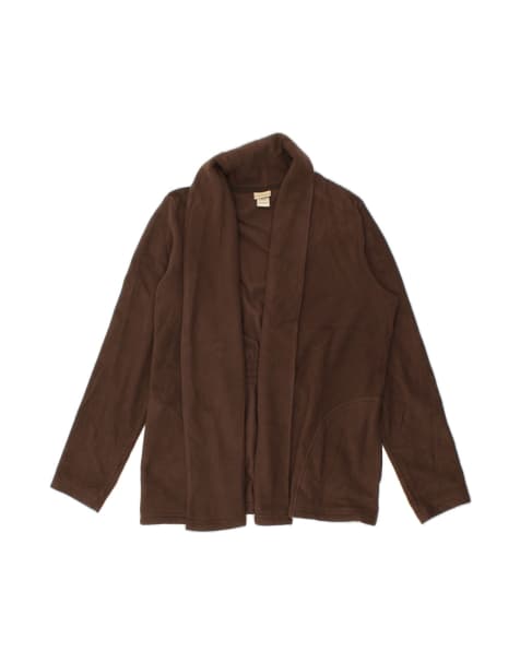 Vintage L.l.bean Open Fleece Jacket UK 14 Medium In Brown - view 1