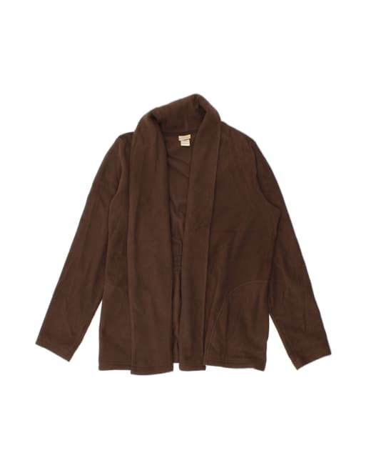 Vintage L.l.bean Open Fleece Jacket UK 14 Medium In Brown