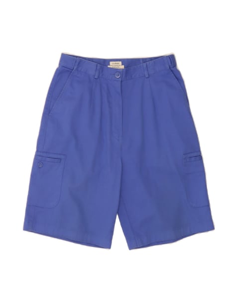 Vintage L.l.bean Original Fit High Waist Cargo Shorts US 10 Large W27 In Blue - view 1