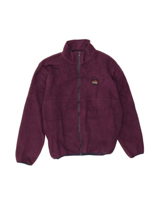Vintage L.l.bean Oversized Fleece Jacket UK 16 Large In Maroon