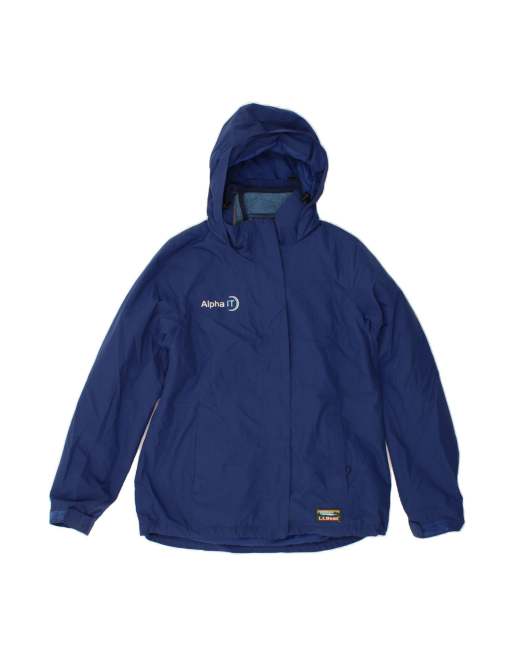 Vintage L.l.bean Oversized Hooded Windbreaker Jacket UK 6 XS In Blue