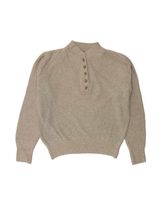 Vintage L.l.bean Oversized Turtle Neck Jumper UK 14 Medium In Grey
