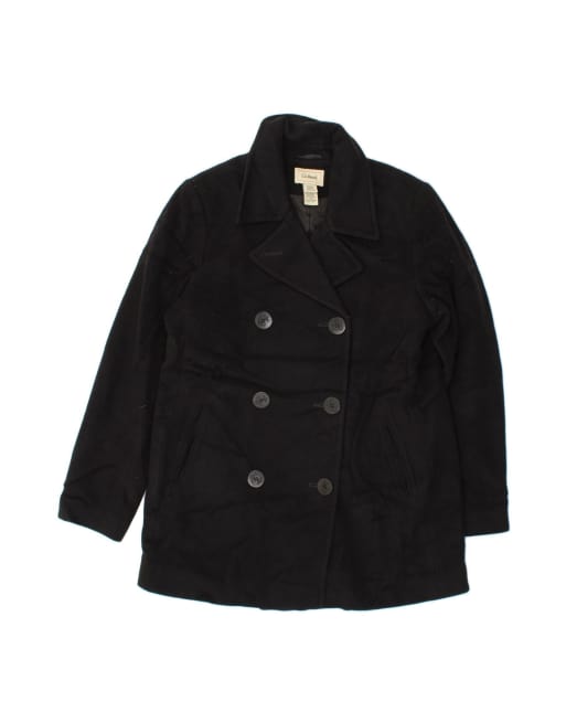 Vintage L.l.bean Pea Coat US 14 XL In Black Wool