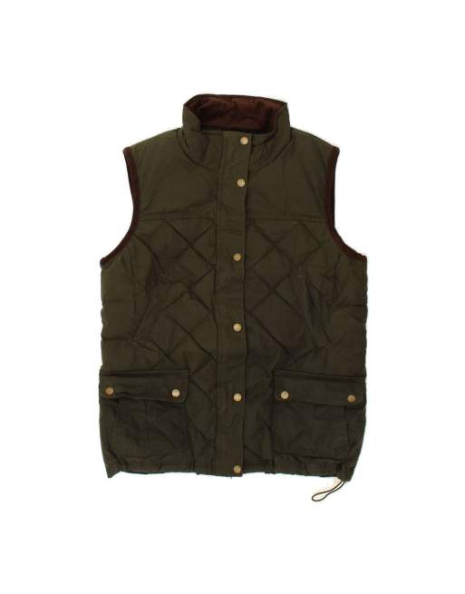 Vintage L.l.bean Quilted Gilet UK 38 Medium In Khaki