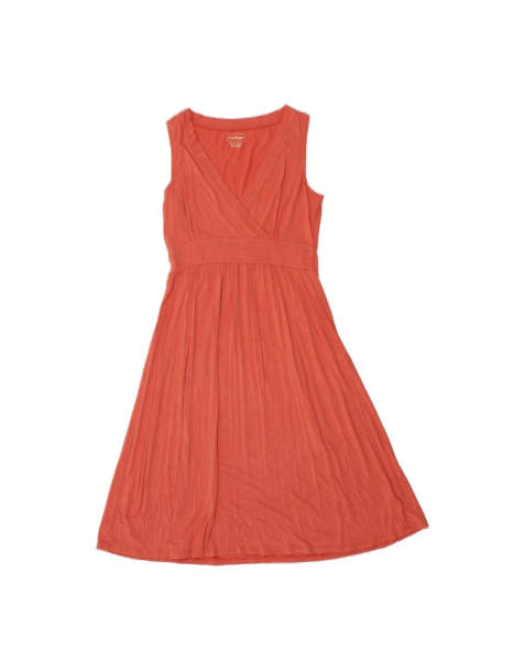 Vintage L.l.bean Sleeveless A-line Dress UK 6 XS In Orange - view 1