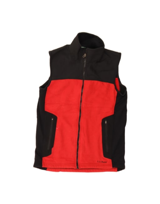 Vintage L.l.bean Sleeveless Tracksuit Top Jacket Medium In Red Colourblock