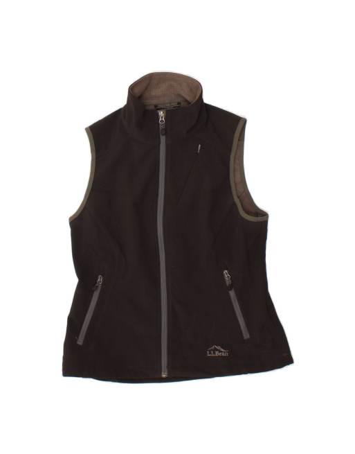 Vintage L.l.bean Sleeveless Tracksuit Top Jacket UK 6 XS In Black