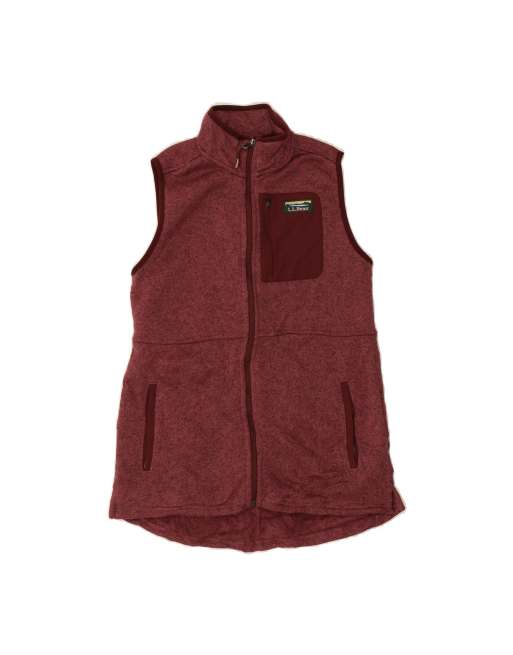 Vintage L.l.bean Sleeveless Tracksuit Top Jacket UK 6 XS In Maroon
