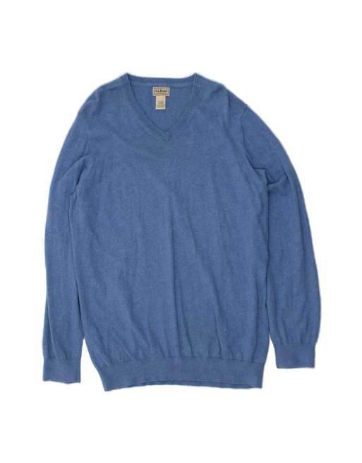 Vintage L.l.bean Tall V-neck Jumper Sweater XL In Blue