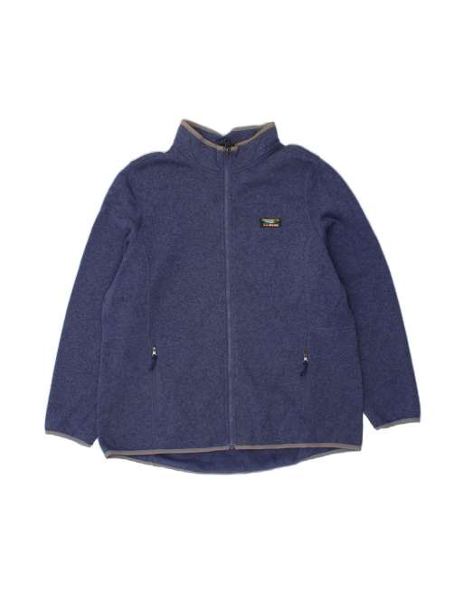 Vintage L.l.bean Tracksuit Top Jacket UK 20 2XL In Blue Flecked