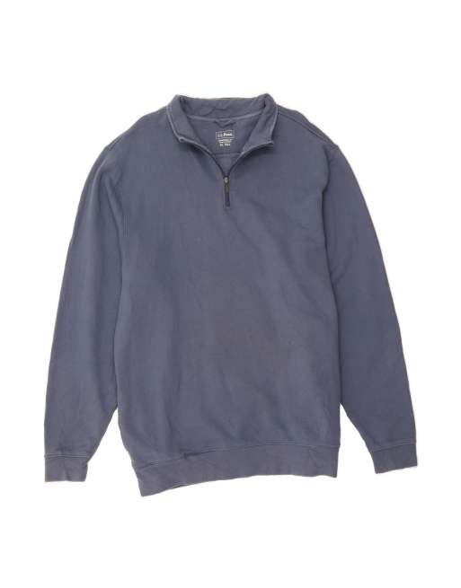 Vintage L.l.bean Traditional Fit Zip Neck Sweatshirt Jumper XL In Blue