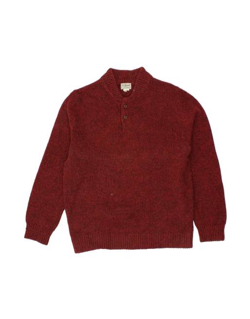 Vintage L.l.bean Turtle Neck Jumper Sweater Large In Red Flecked