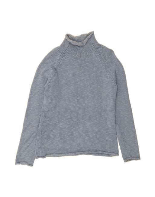 Vintage L.l.bean Turtle Neck Jumper Sweater UK 14 Medium In Blue