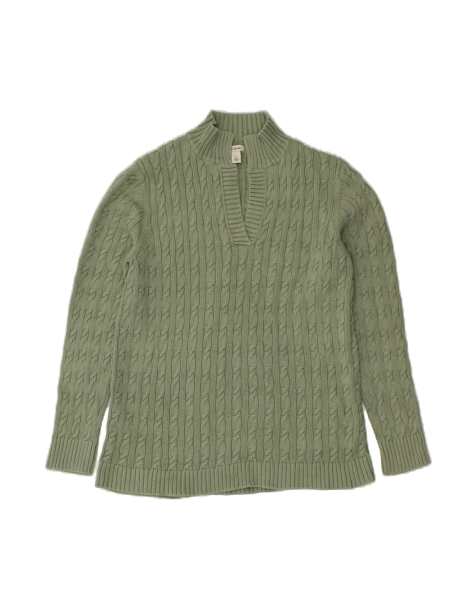 Vintage L.l.bean Turtle Neck Jumper Sweater UK 16 Large In Green - view 1