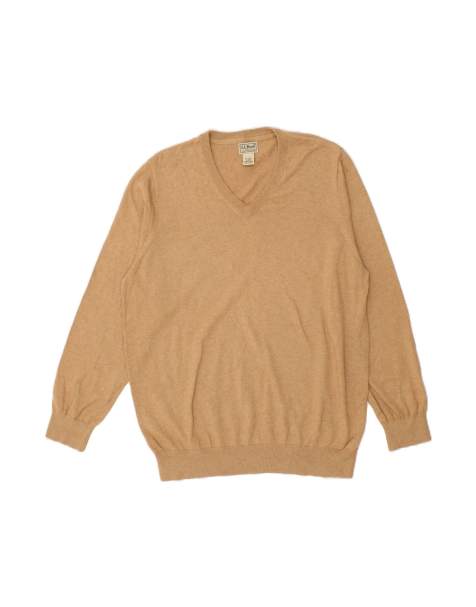 Vintage L.l.bean V-neck Jumper Sweater XL In Beige - view 1