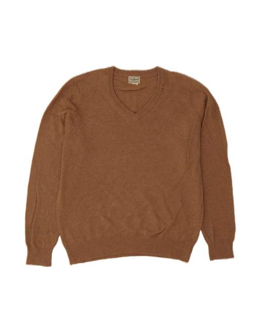 Vintage L.l.bean V-neck Jumper Sweater XL In Brown
