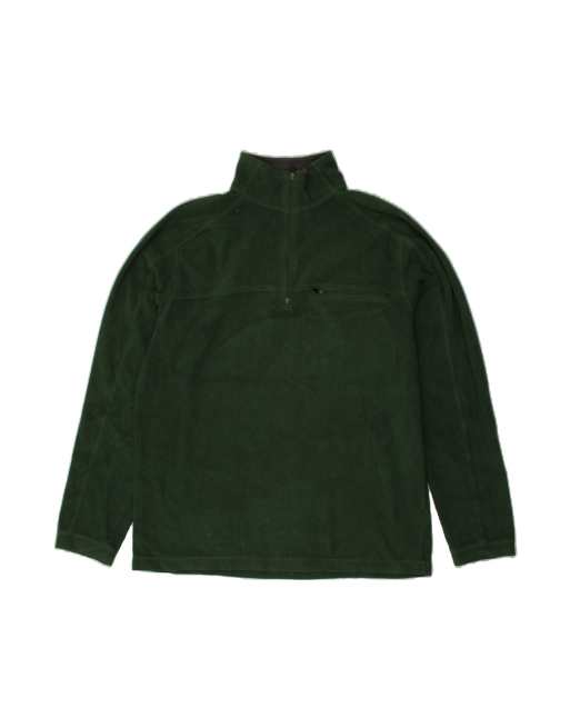 Vintage L.l.bean Zip Neck Fleece Jumper Medium In Green