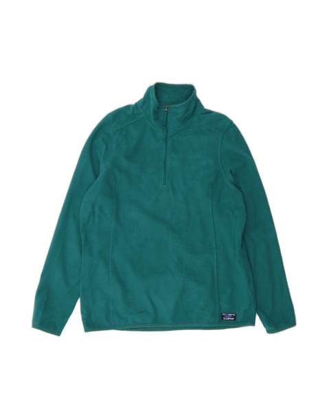 Vintage L.l.bean Zip Neck Fleece Jumper UK 16 Large In Green - view 1