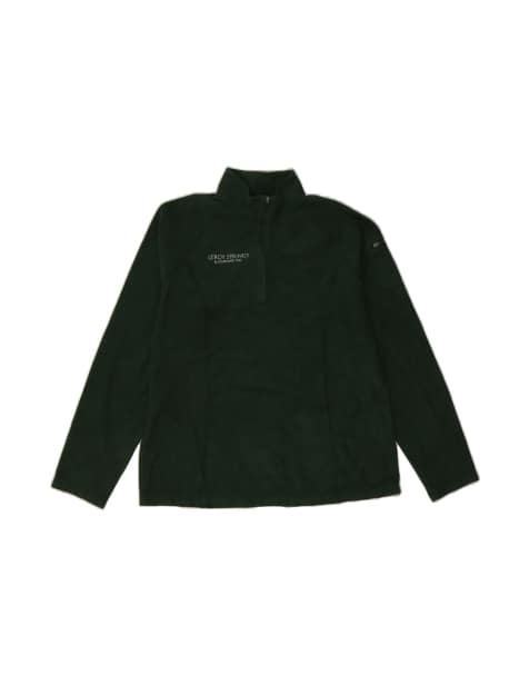 Vintage L.l.bean Zip Neck Fleece Jumper UK 16 Large In Green - view 1