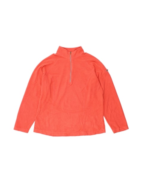 Vintage L.l.bean Zip Neck Fleece Jumper UK 16 Large In Orange - view 1