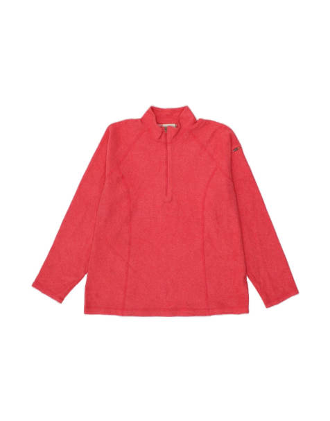 Vintage L.l.bean Zip Neck Fleece Jumper UK 16 Large In Pink - view 1