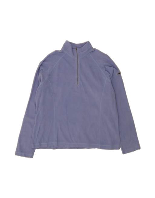 Vintage L.l.bean Zip Neck Fleece Jumper UK 18 XL In Purple