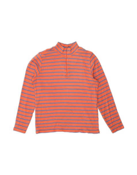 Vintage L.l.bean Zip Neck Jumper Sweater UK 16 Large In Orange Striped - view 1