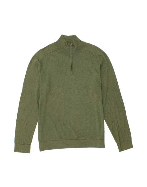 Vintage L.l.bean Zip Neck Jumper Sweater XL In Green - view 1