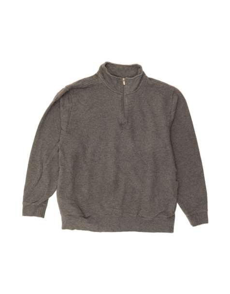 Vintage L.l.bean Zip Neck Sweatshirt Jumper Large In Grey - view 1