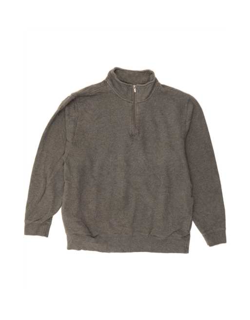 Vintage L.l.bean Zip Neck Sweatshirt Jumper Large In Grey