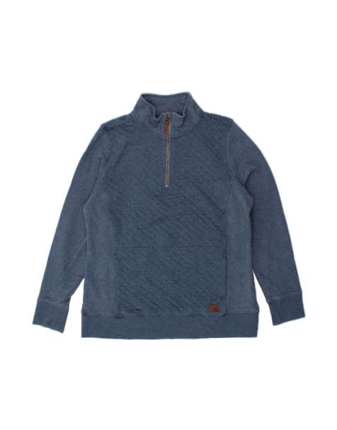 Vintage L.l.bean Zip Neck Sweatshirt Jumper UK 18 XL In Blue - view 1