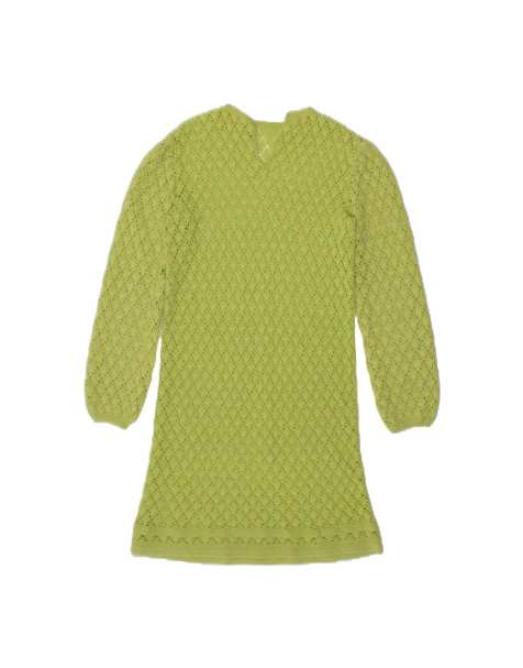 Vintage Long Sleeve Jumper Dress UK 12 Medium In Green - view 1