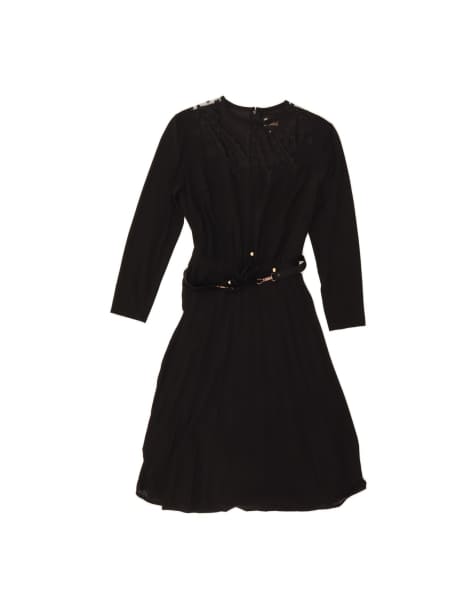 Vintage Long Sleeve Maxi Dress EU 38 Medium In Black - view 1