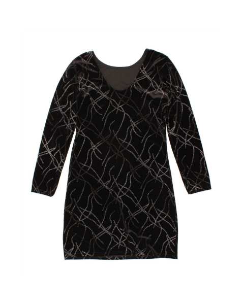 Vintage Long Sleeve Sheath Dress UK 12 Medium In Black - view 1