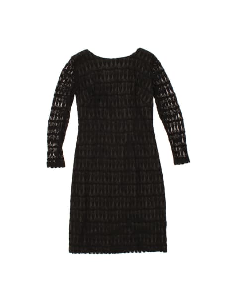 Vintage Long Sleeve Sheath Dress UK 12 Medium In Black - view 1