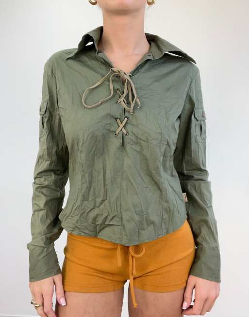 Vintage long sleeve shirt in khaki