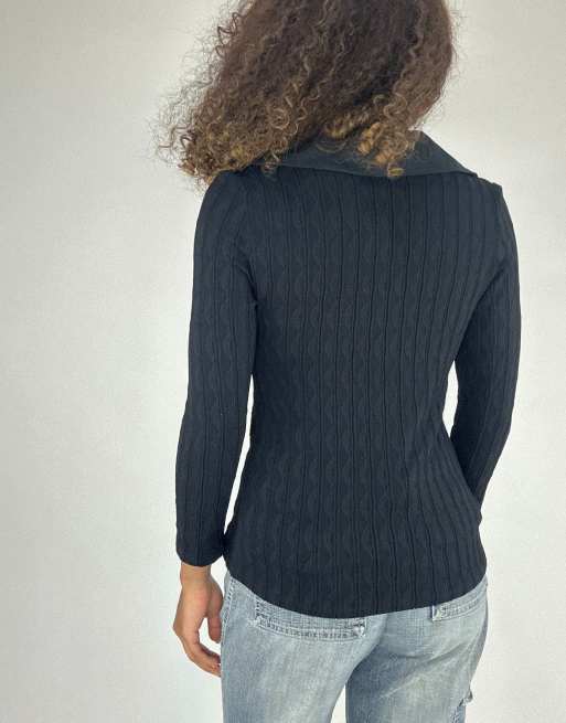 Vintage long sleeve top in black, 2 of 4