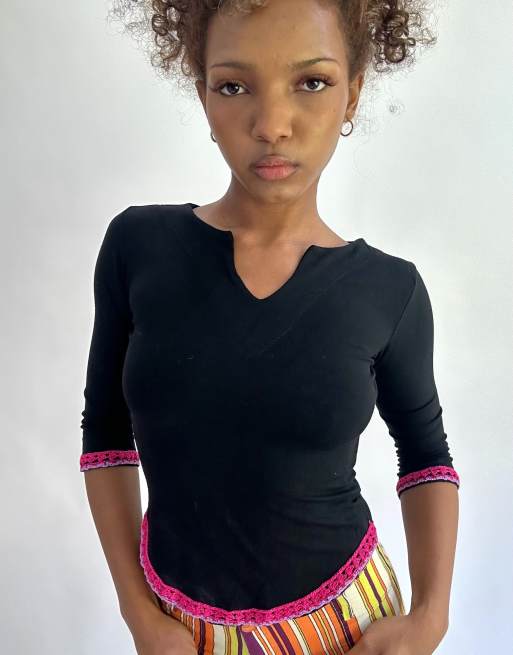 Vintage long sleeve top in black
