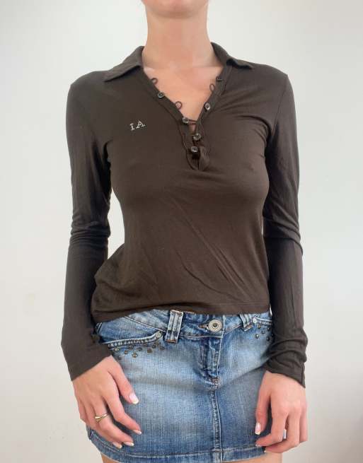 Vintage long sleeve top in brown