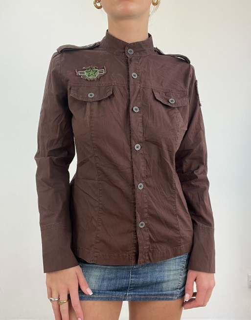 Vintage long sleeved shirt in brown