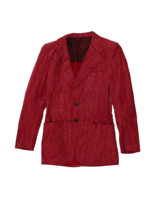 Vintage Longline 2 Button Blazer Jacket It 48 XL In Burgundy