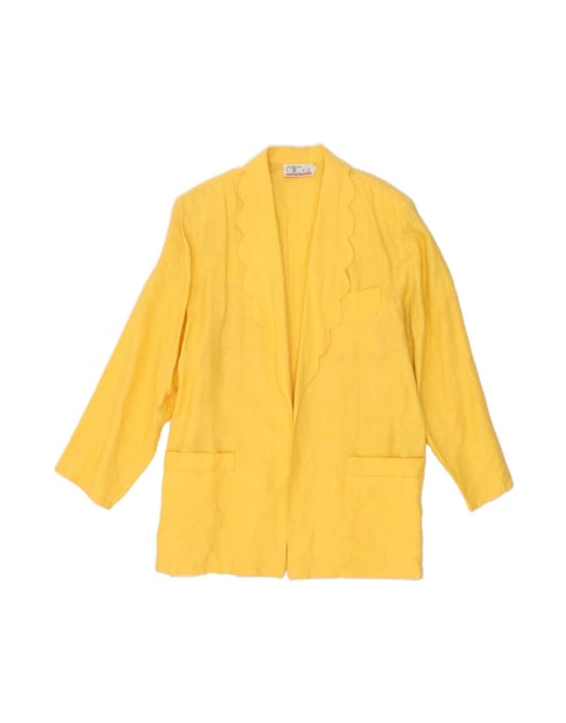 Vintage Longline 3/4 Sleeve Blazer Jacket It 44 Medium In Yellow