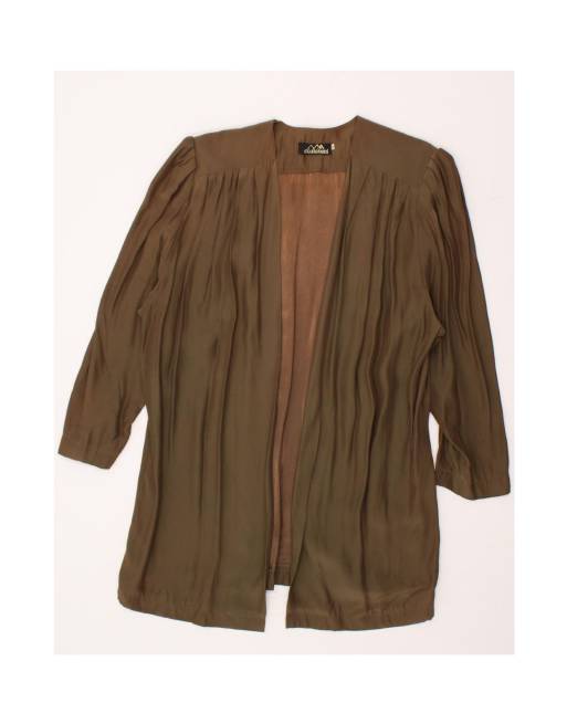 Vintage Longline Blazer Jacket US 6 Medium In Brown