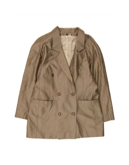 Vintage Longline Double Breasted Blazer Jacket EU 38 Medium In Grey